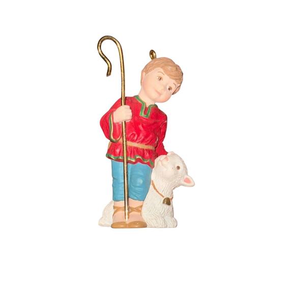 Hallmark Loving Shepherd Christmas Holiday Ornament VTG 1992 Keepsake Lamb - Picture 2 of 7